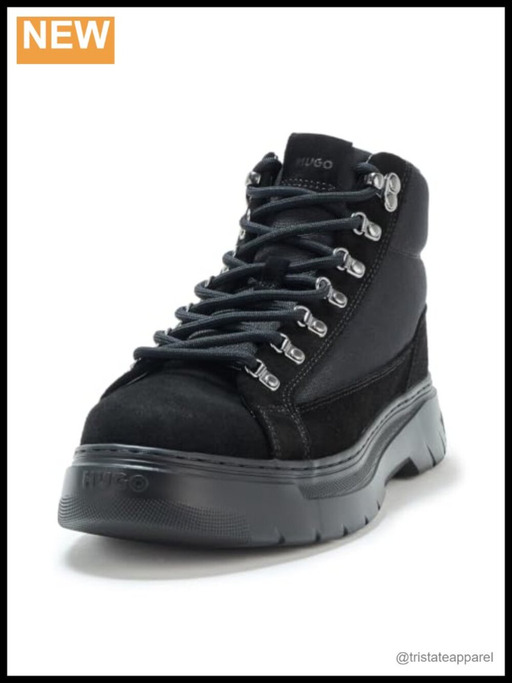 HUGO Urian Lace Up Ankle Boots Leather Platform